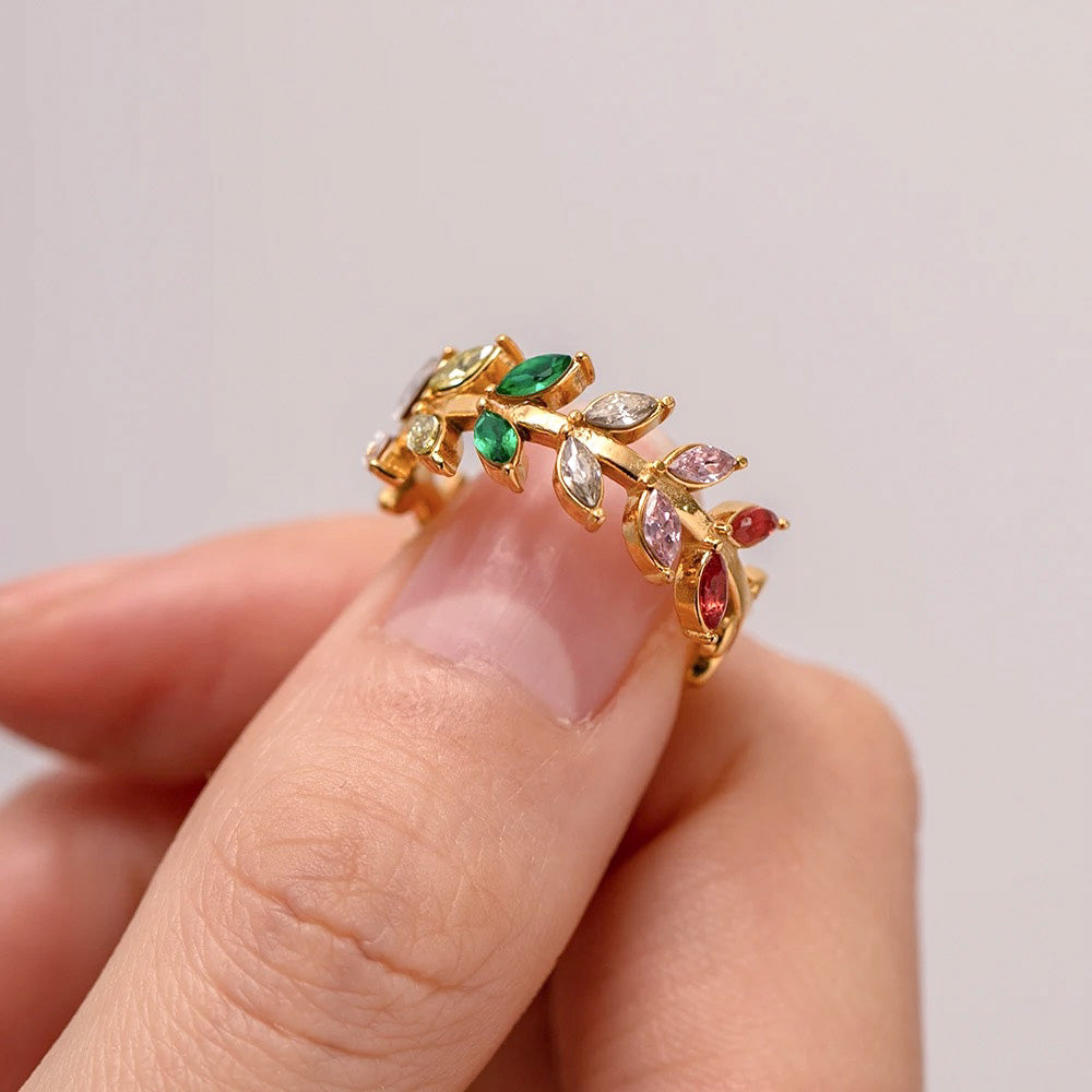 Colorful Leaf Ring