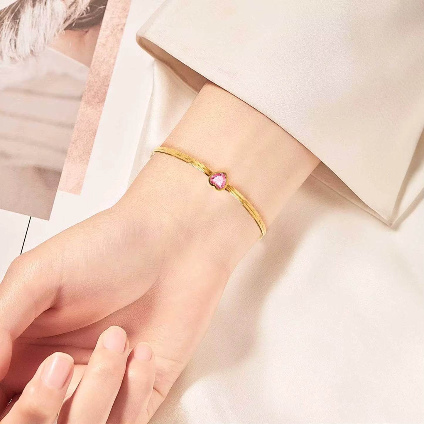 Heart Herringbone Bracelet