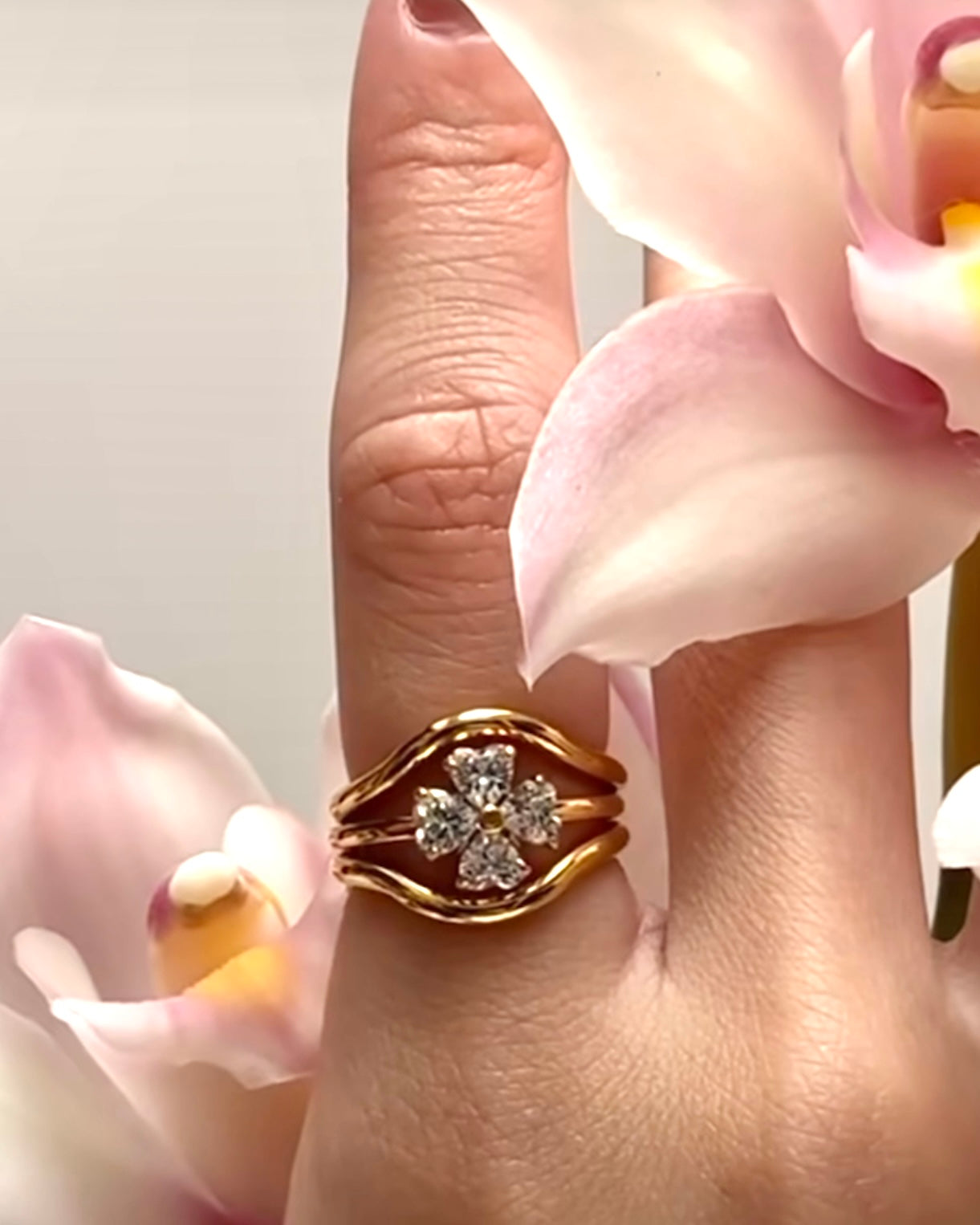 3 Clover Ring Stack Set
