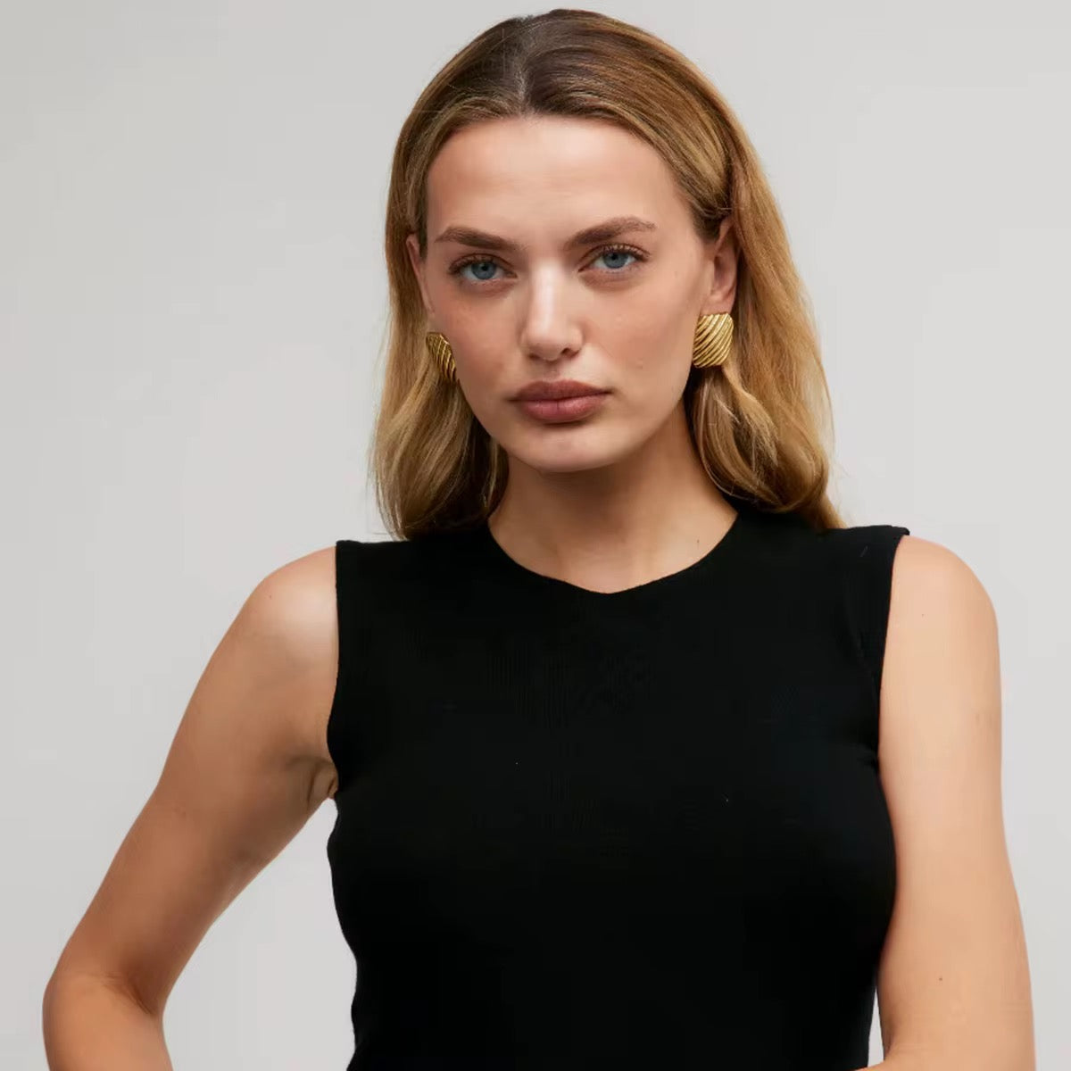 Sliced Edge Rectangle Earrings