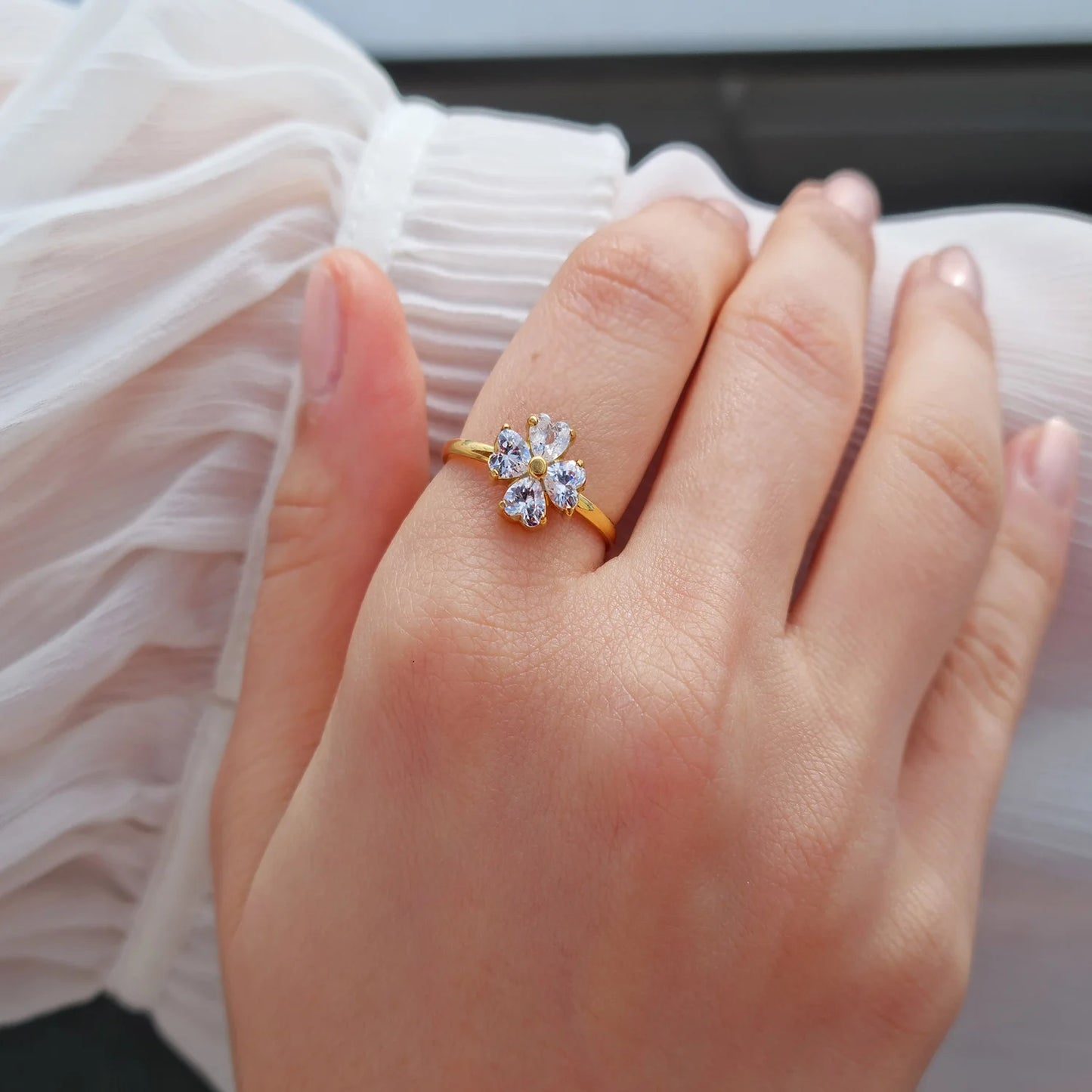 3 Clover Ring Stack Set
