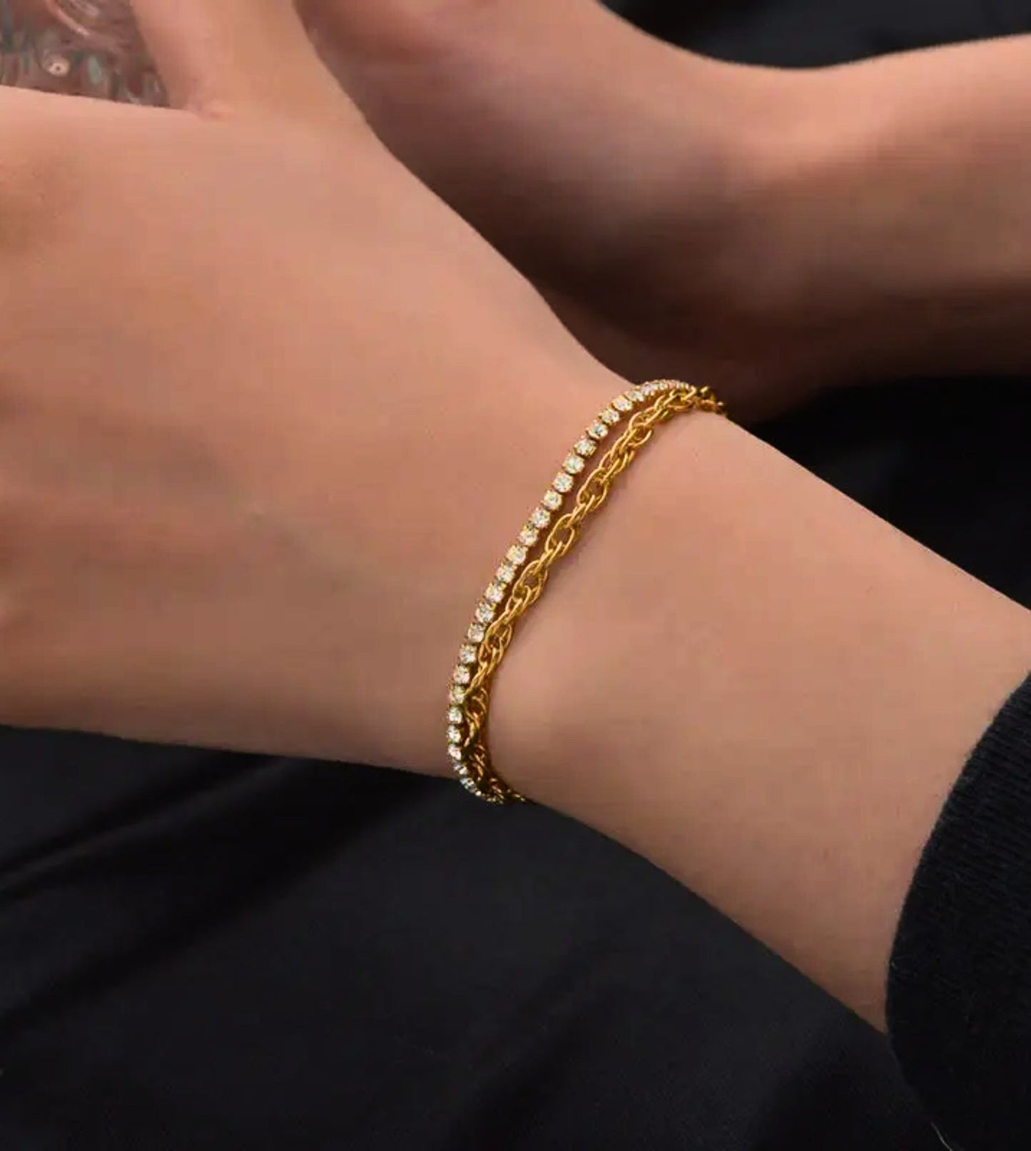 Double Layer Tennis Bracelet