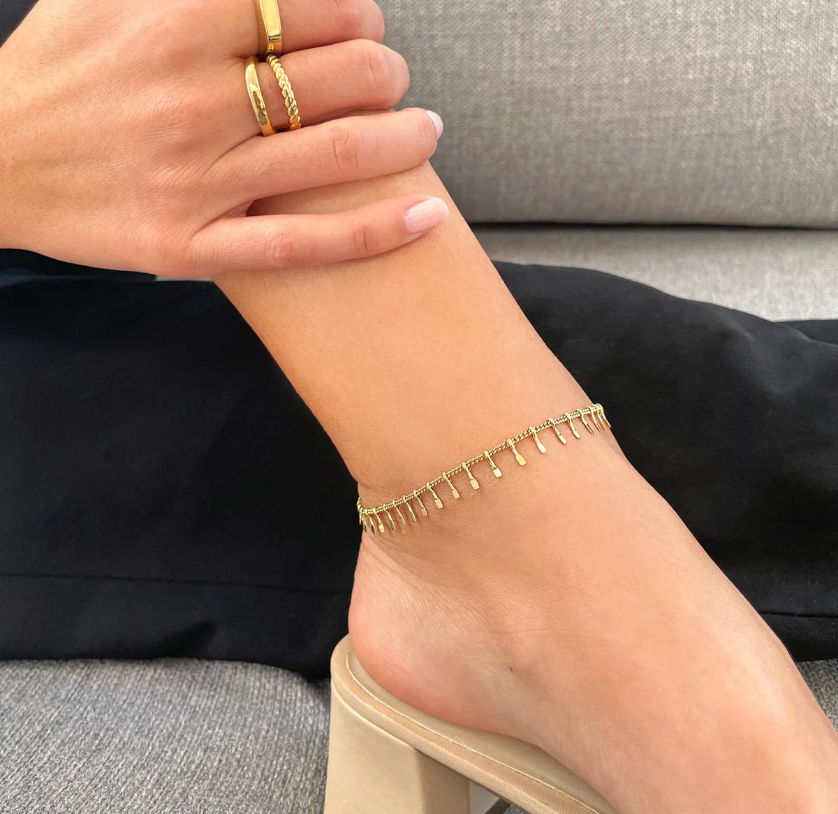 Confetti & Pearl Duo Anklet