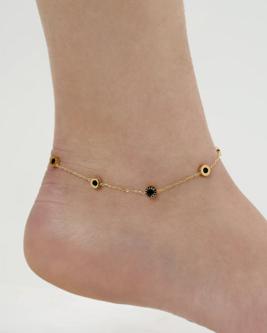 Roman (Black/White) Anklet