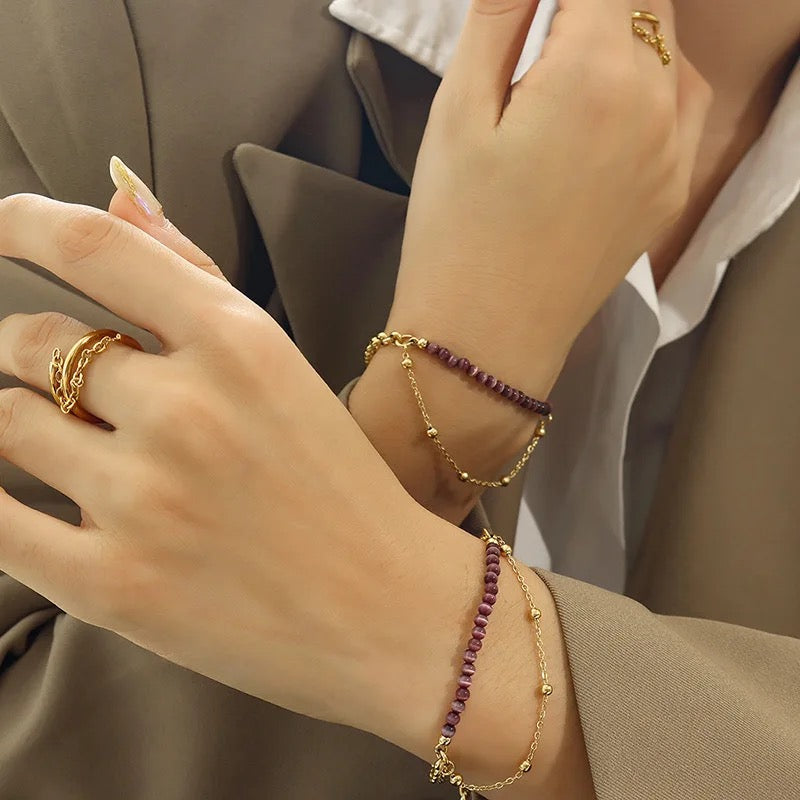 Purple Beads Bracelet