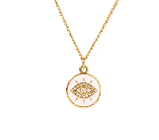 White Evil Eye Necklace