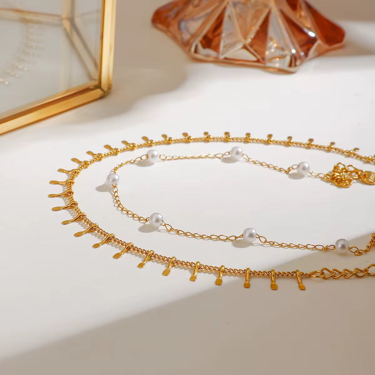 Confetti & Pearl Duo Anklet