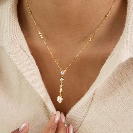 Pearl Line Necklace