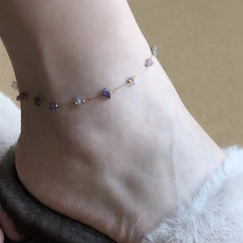 Purple Stone Anklet