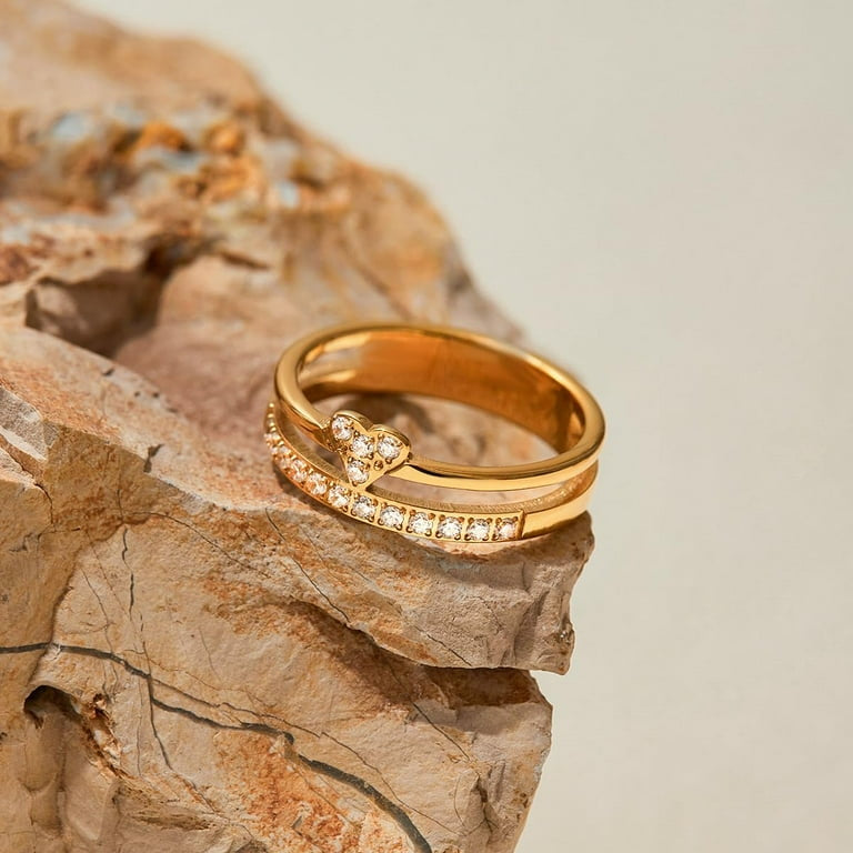 Double Layer Heart Ring