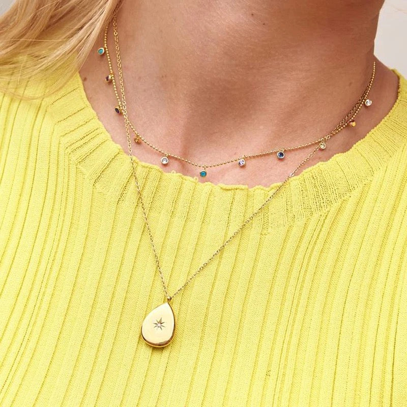 Teardrop North Star Necklace