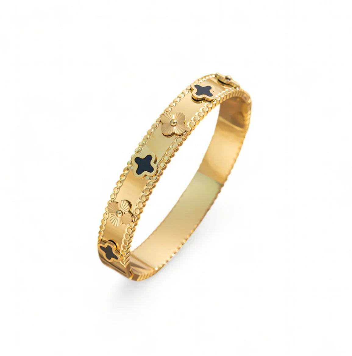 Black Van Cleef Bangle (Alhambra inspired)