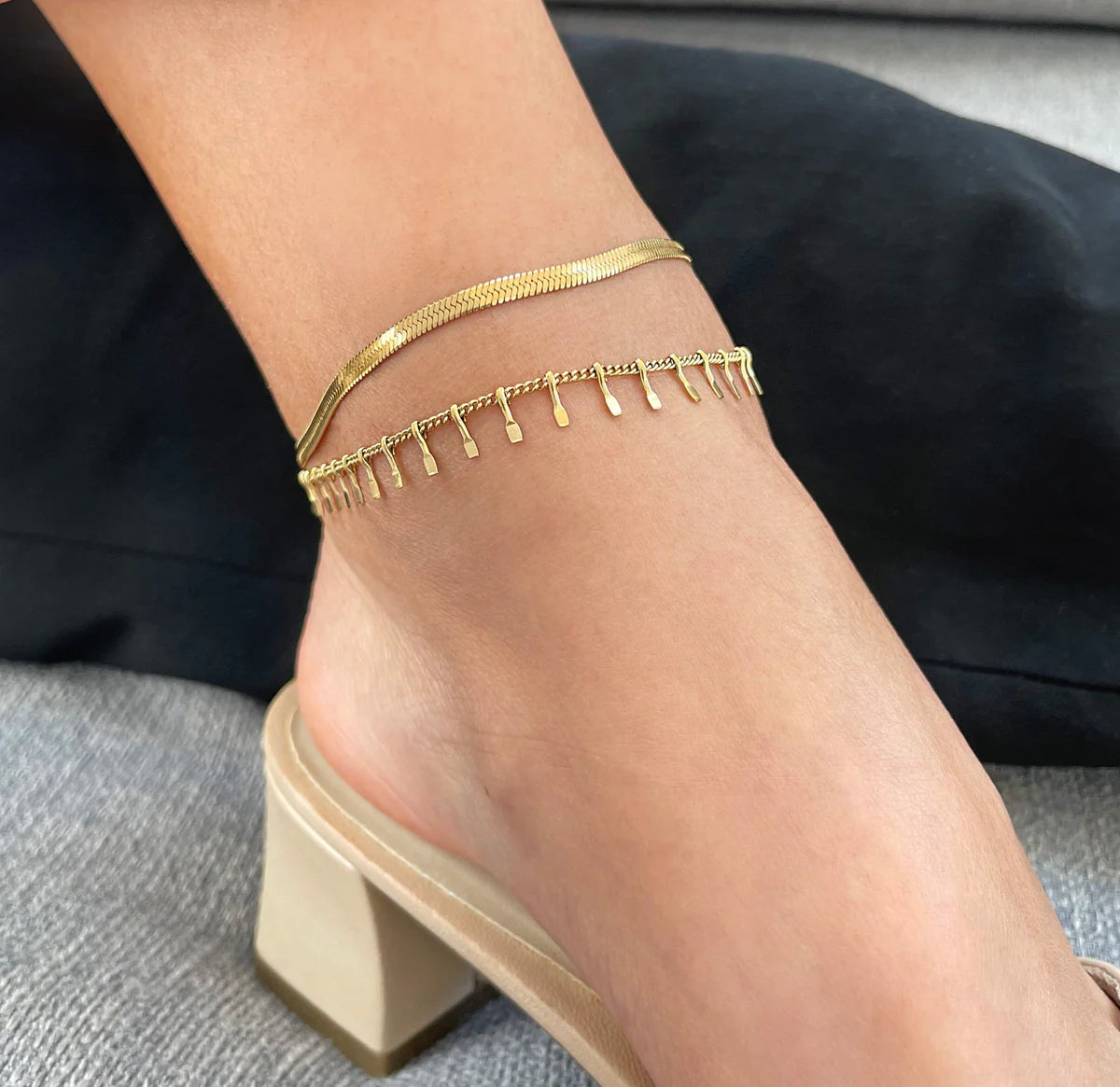 Confetti & Pearl Duo Anklet