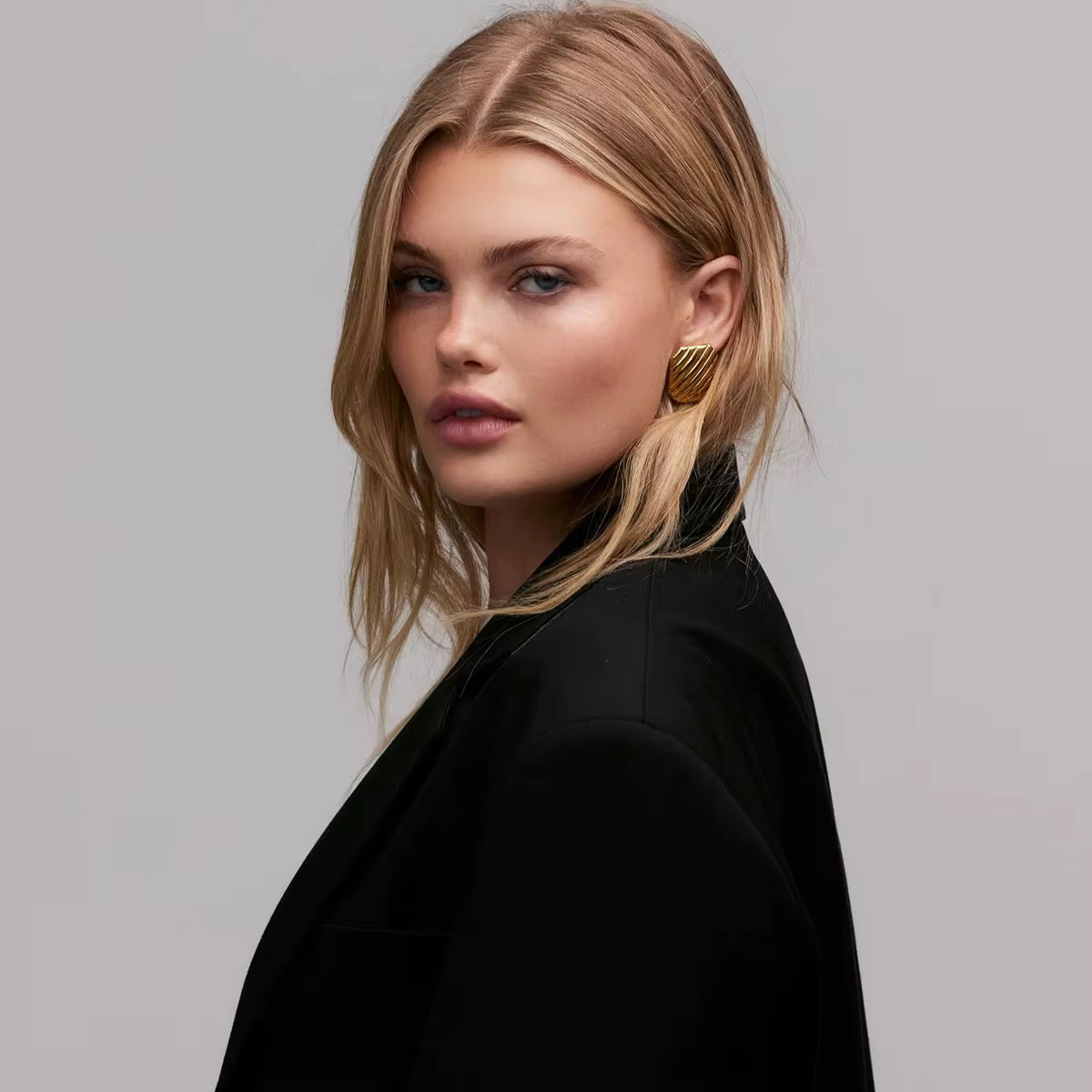 Sliced Edge Rectangle Earrings