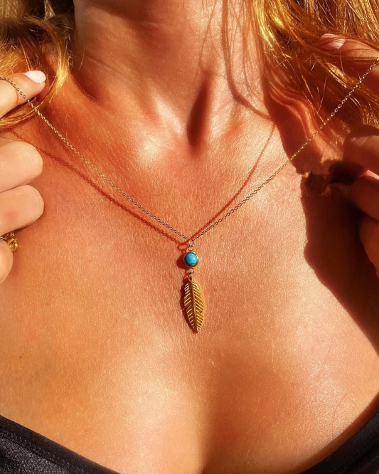 Blue Feather Necklace