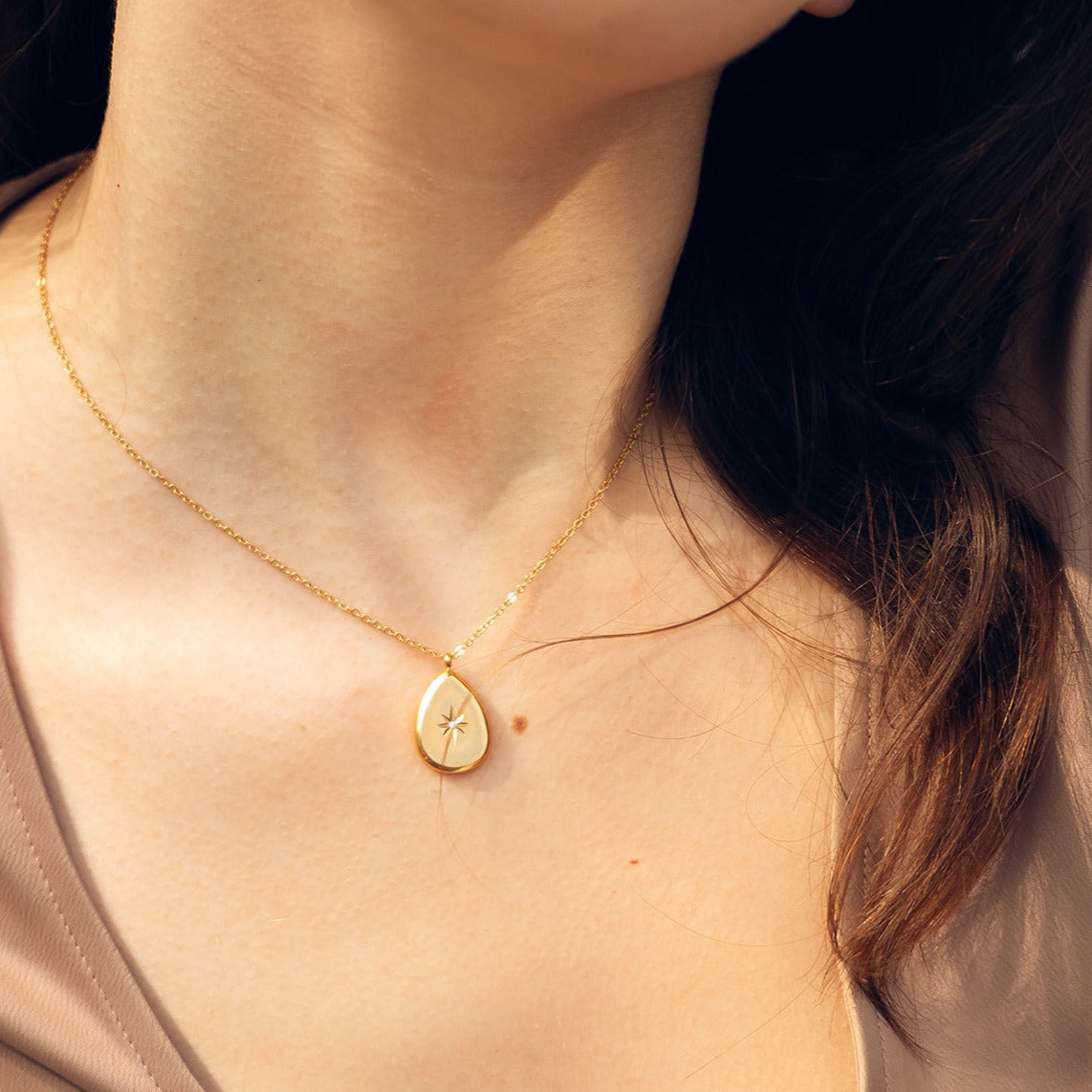 Teardrop North Star Necklace