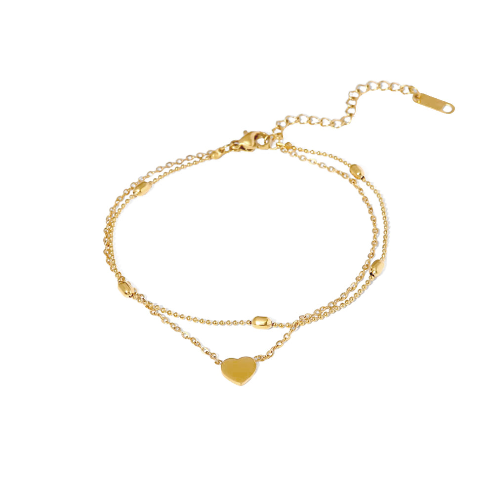 Double Layer Heart Anklet