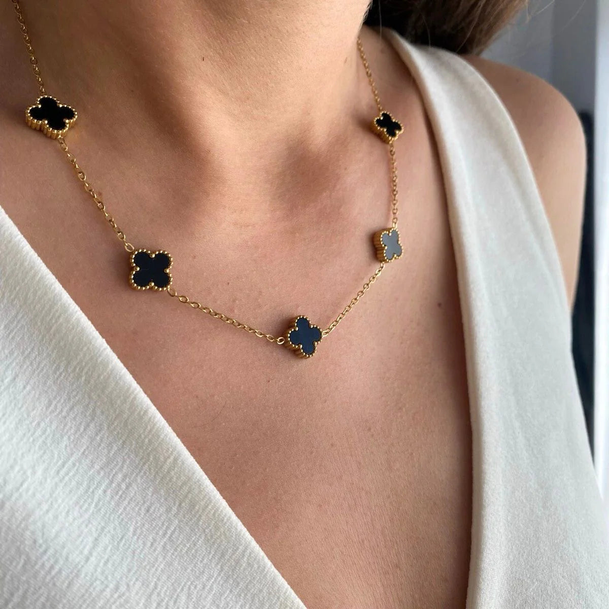 Van Cleef 5-Clover Necklace (Alhambra Inspired)