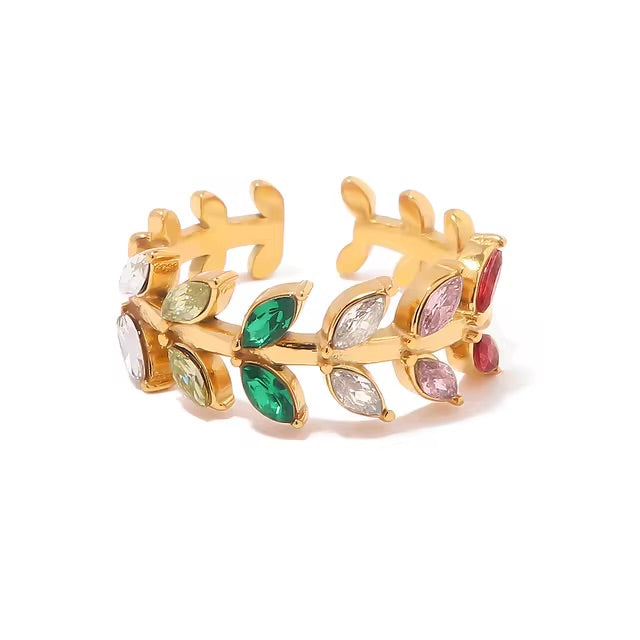 Colorful Leaf Ring