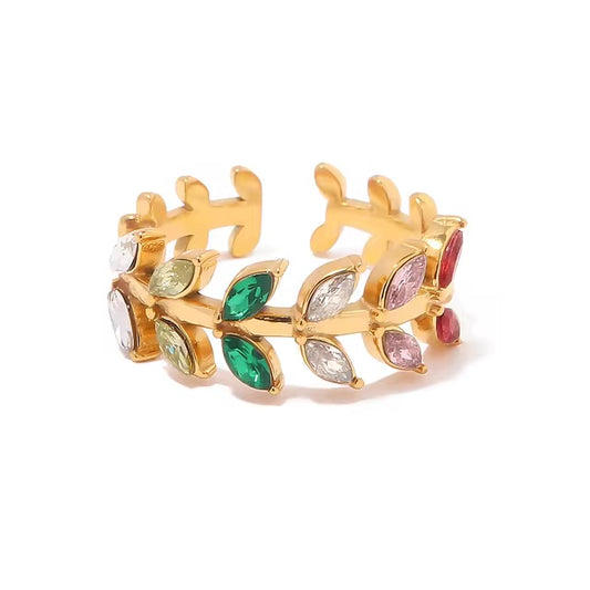 Colorful Leaf Ring