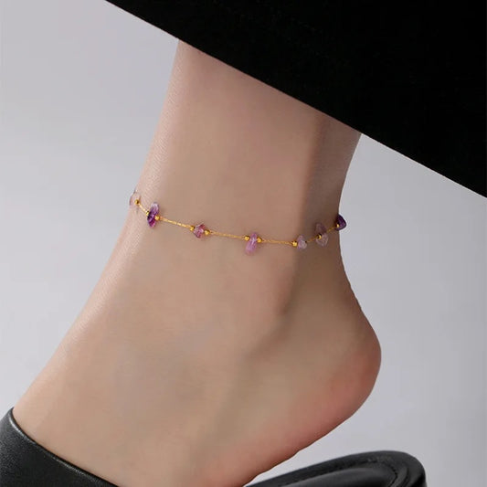 Purple Stone Anklet