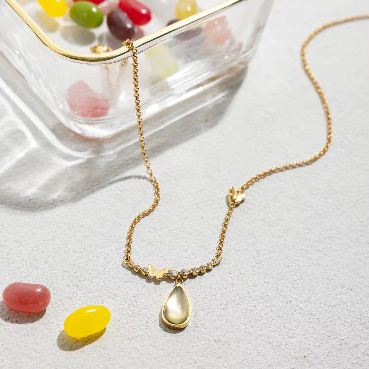 Mint Droplet Necklace