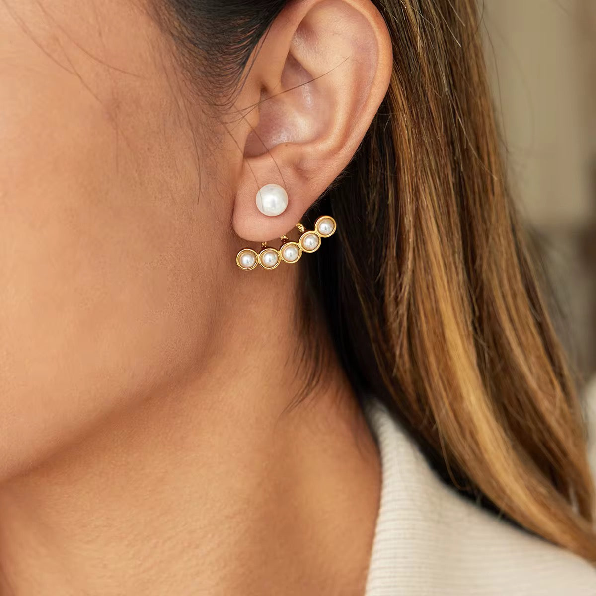 Pearl Fan Earrings