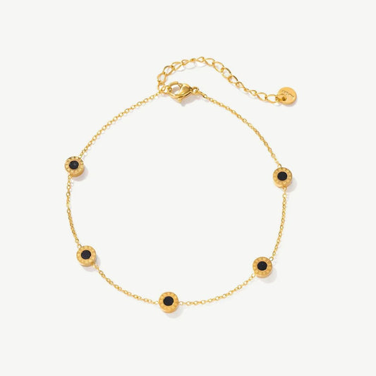 Roman (Black/White) Anklet