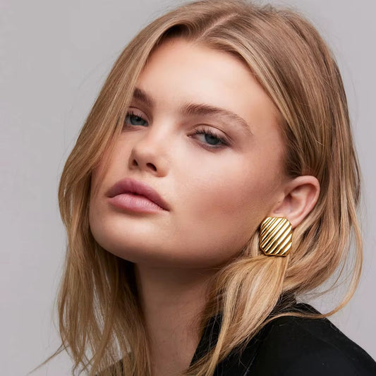 Sliced Edge Rectangle Earrings