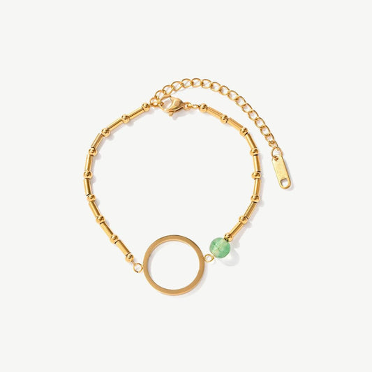 Green Bead Circle Bracelet