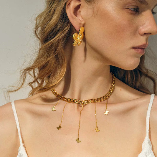 Dangled Butterflies Necklace