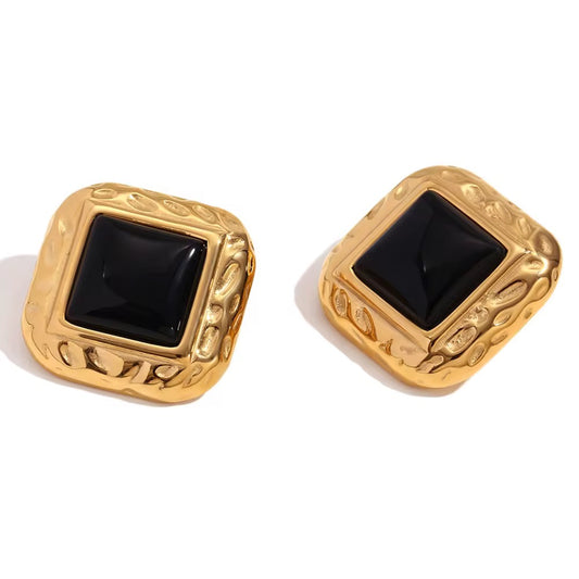 Black Square Earrings
