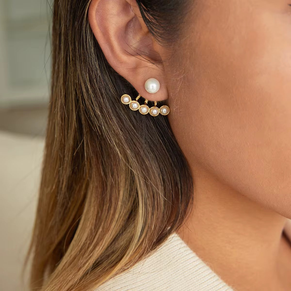 Pearl Fan Earrings