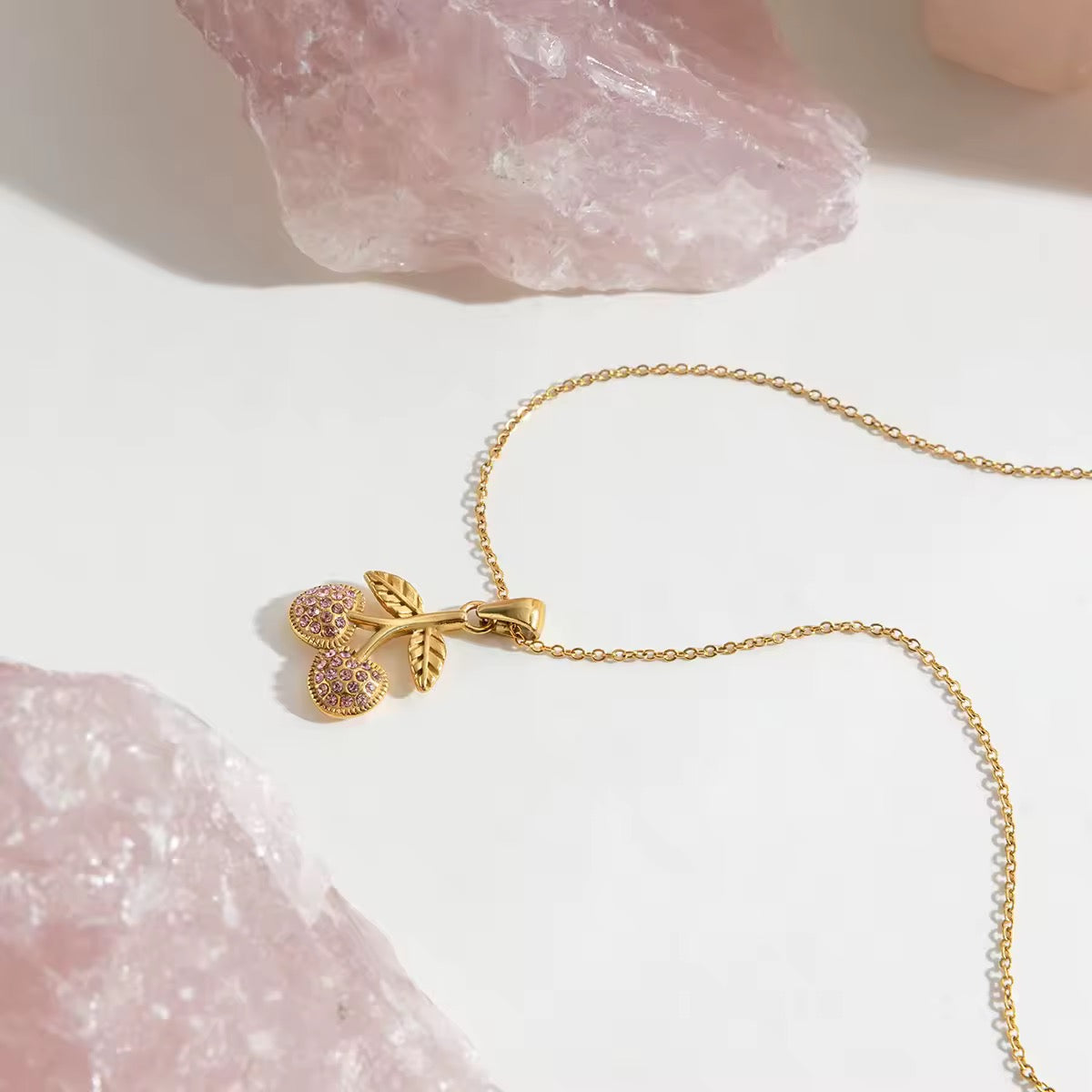 Pink Cherry Necklace