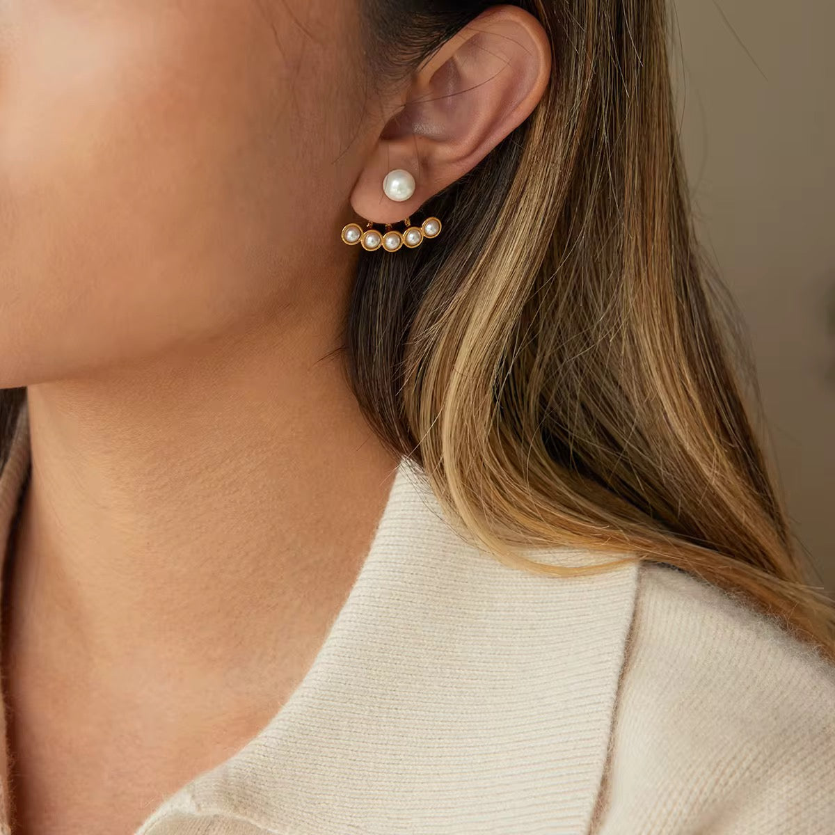 Pearl Fan Earrings