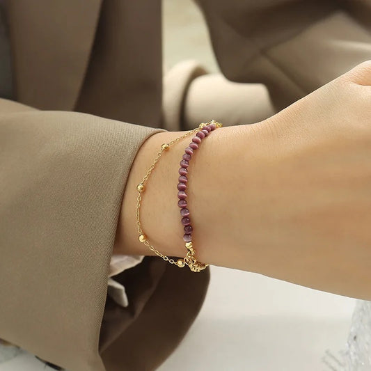 Purple Beads Bracelet