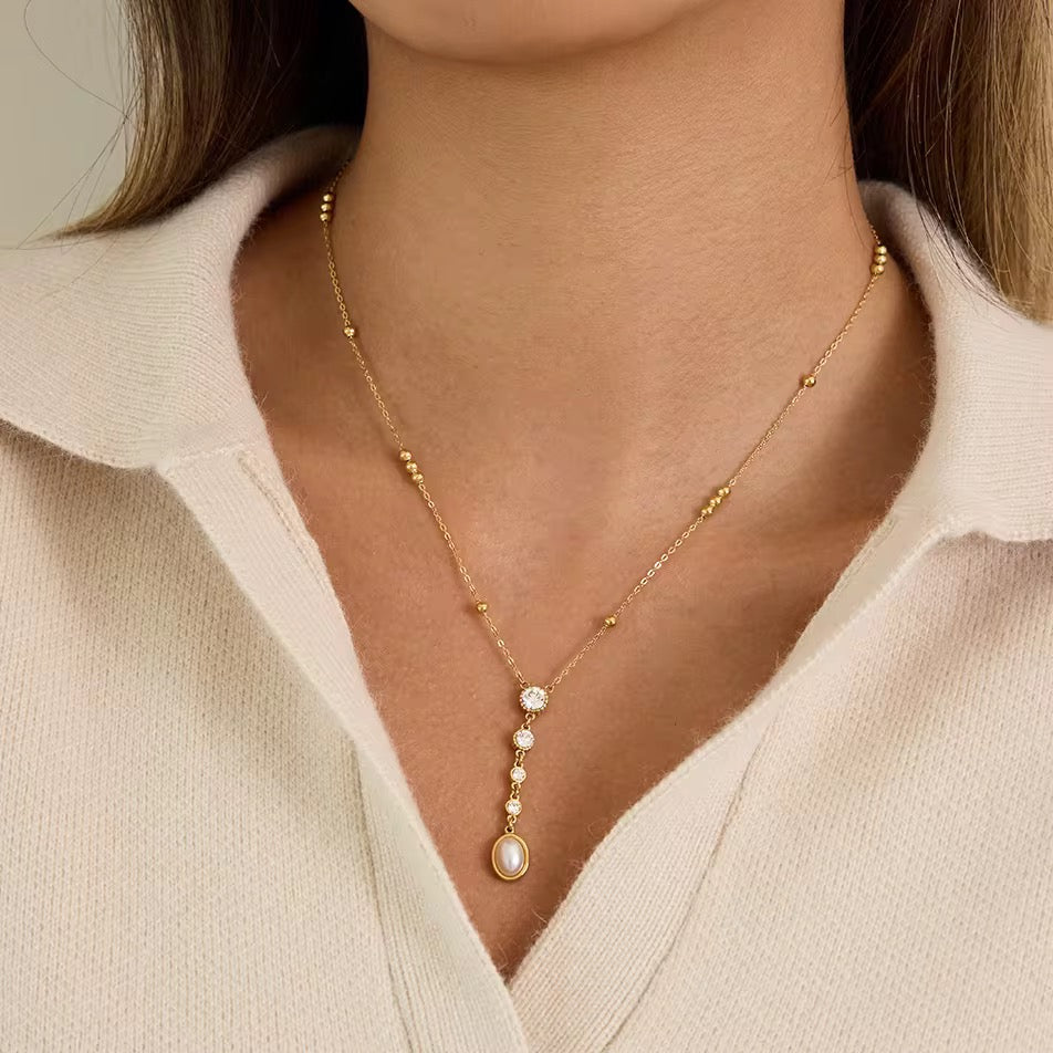 Pearl Line Necklace