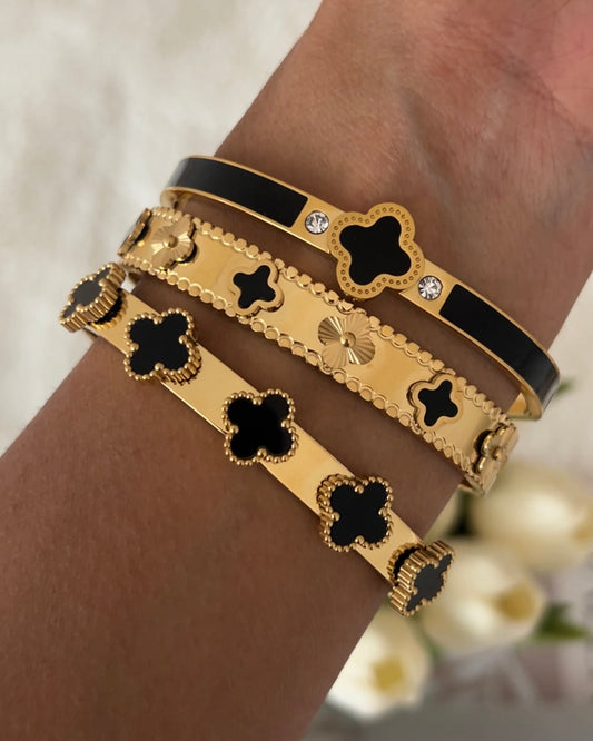 Black Van Cleef Bangle (Alhambra inspired)