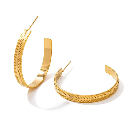 Leaf Textured Hoops