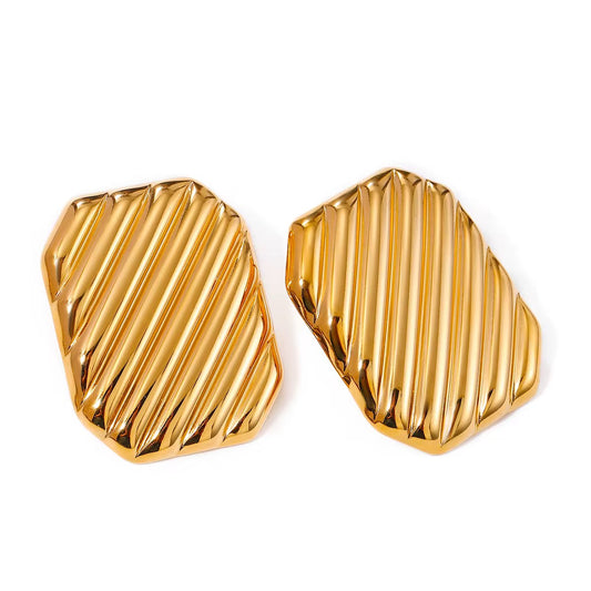 Sliced Edge Rectangle Earrings
