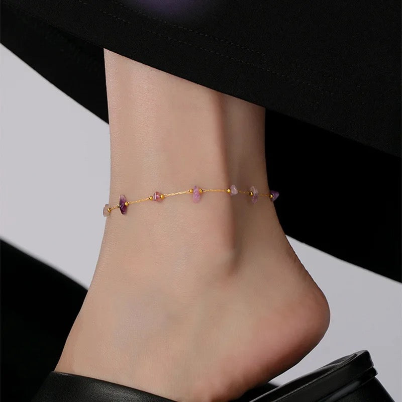 Purple Stone Anklet