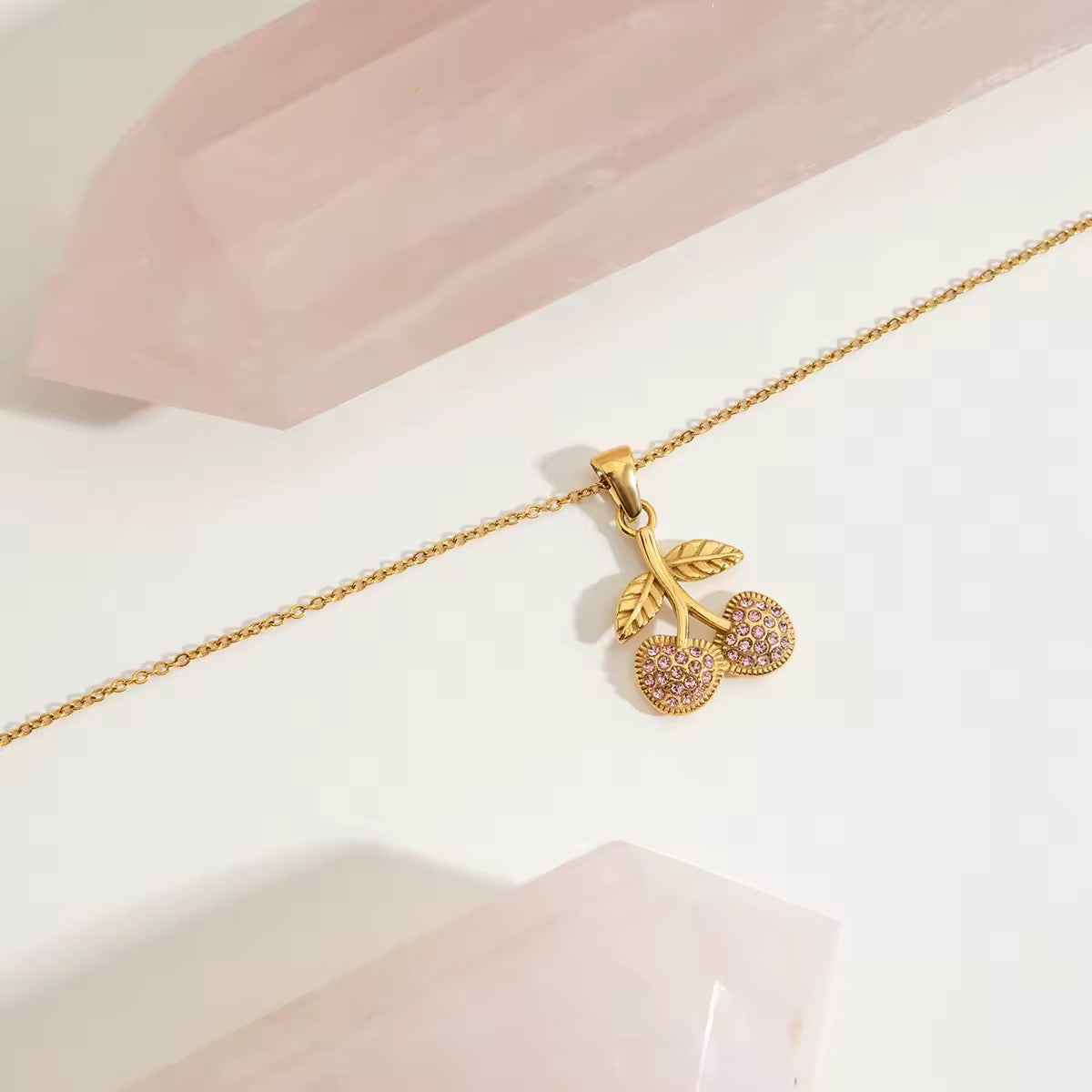 Pink Cherry Necklace
