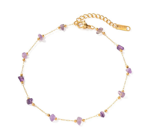 Purple Stone Anklet