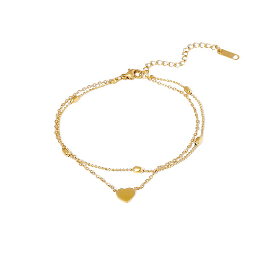 Double Layer Heart Anklet