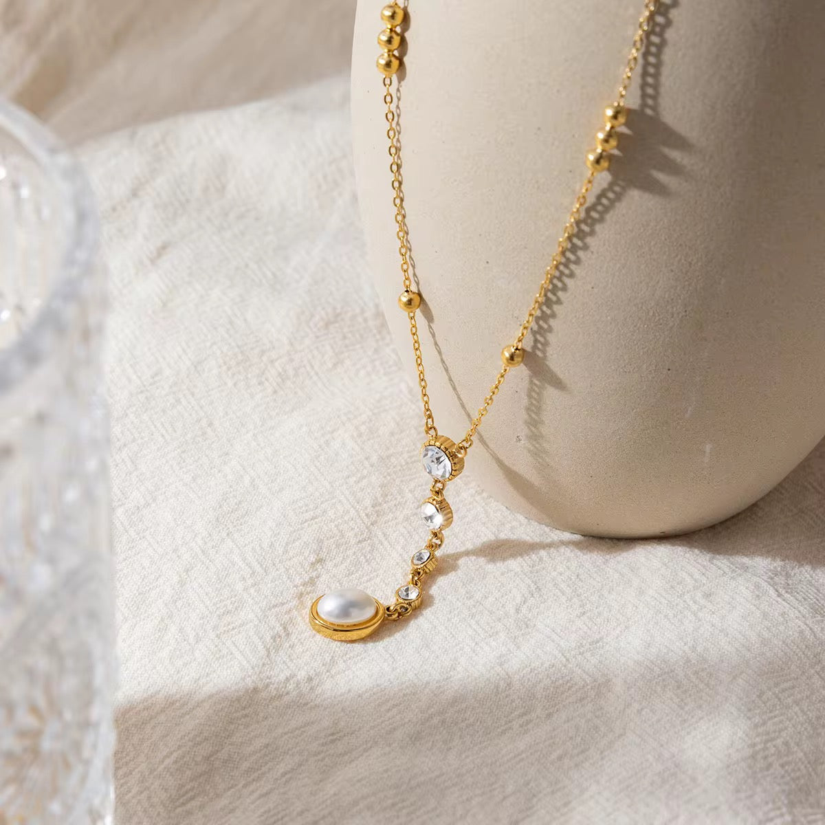 Pearl Line Necklace