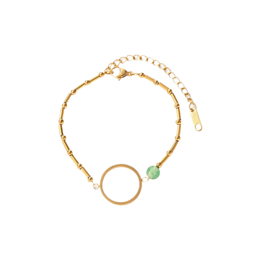 Green Bead Circle Bracelet