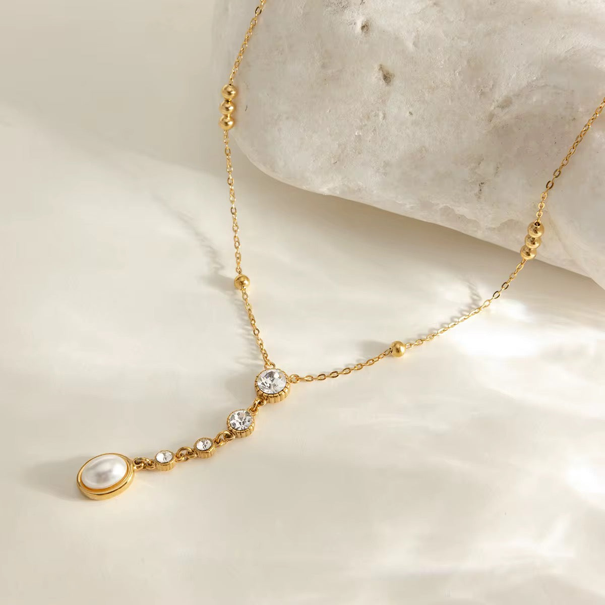 Pearl Line Necklace