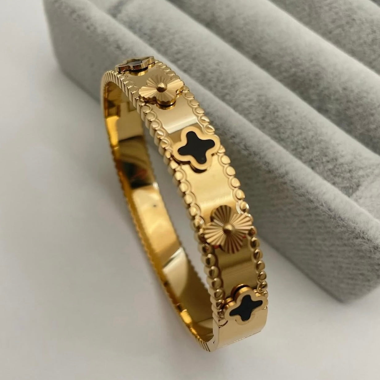 Black Van Cleef Bangle (Alhambra inspired)