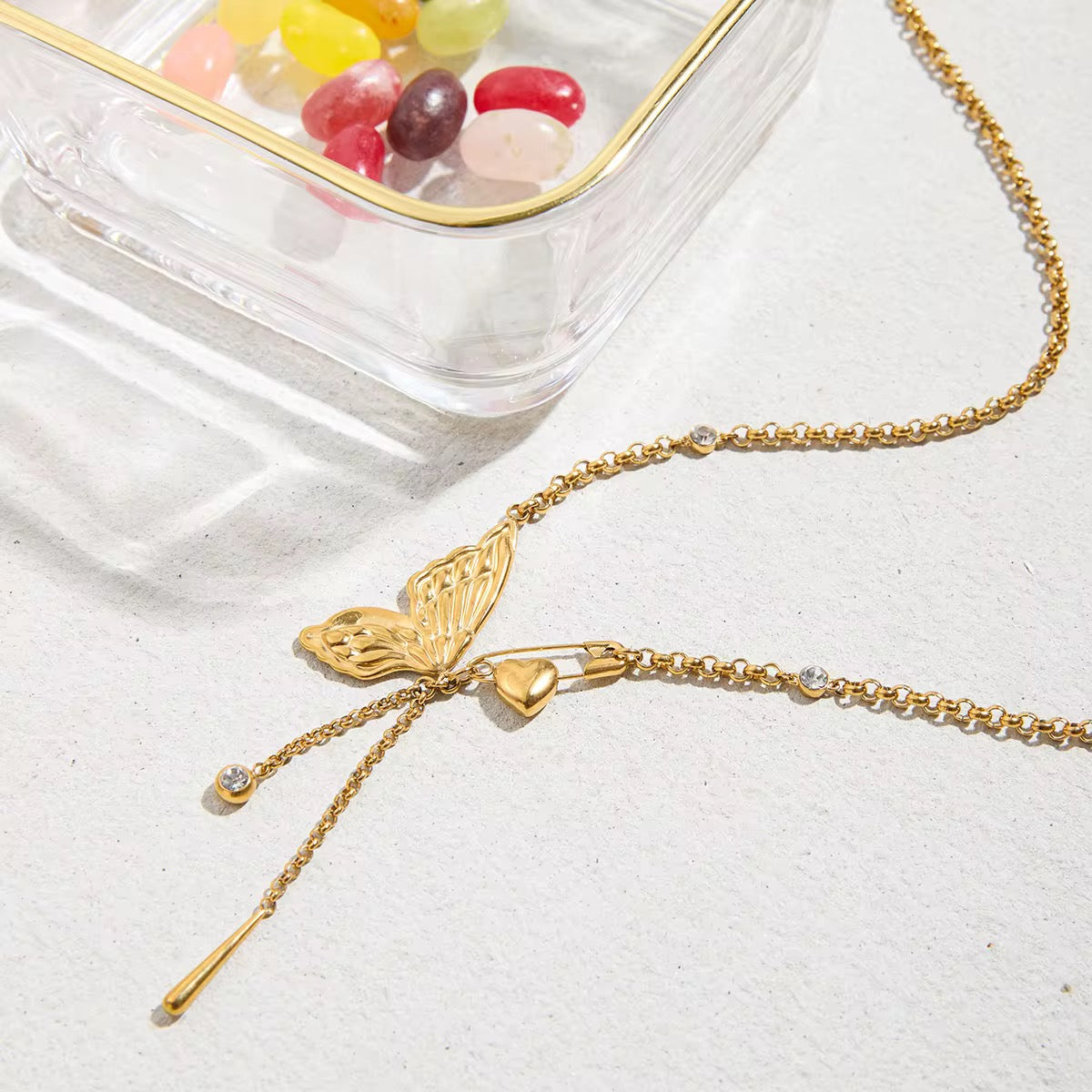 Lucky Butterfly Tassel Necklace