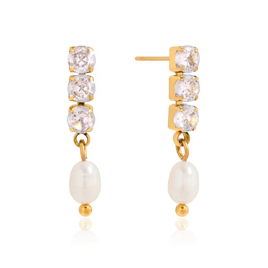 Tennis Pearl Earrings